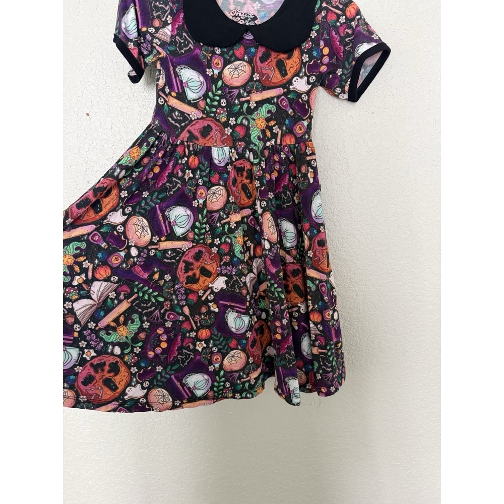 Onyx & Lore Night Before Christmas Twirl Dress Girls  7/8 Halloween Holiday Bamb - Picture 3 of 4